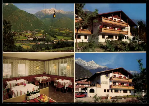 AK Rabland bei Meran, Pension Maren-Charly, Rückansicht, Innenansicht