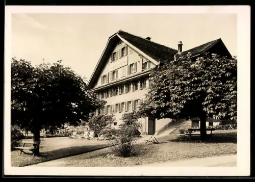 AK Weggis, Pension Friedheim mit Garten