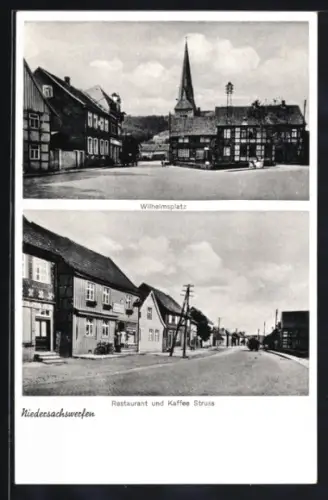 AK Niedersachswerfen, Restaurant und Kaffee Struss, Wilhelmsplatz