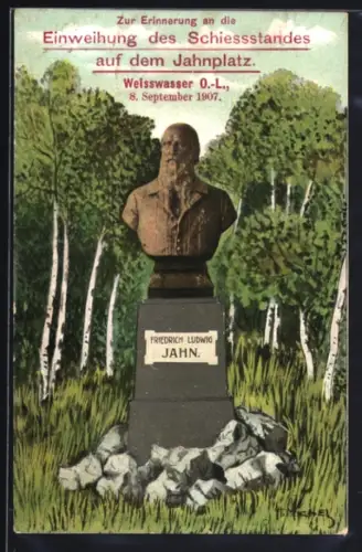 AK Weisswasser /O.-L., Einweihung des Schiessstandes auf dem Jahnplatz 1907