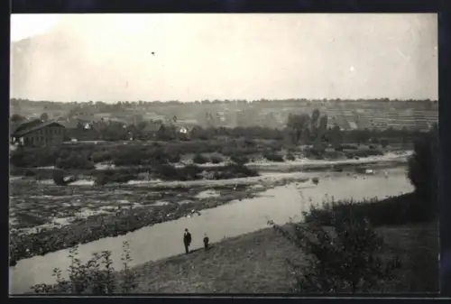 Foto-AK Kirchheim /Neckar, Wehrabbruch im Herbst 1927, überflutete Landschaft