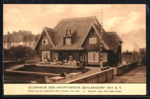 AK Zehlendorf, Clubhaus des Sportvereins, Aussenansicht