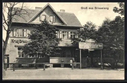 AK Brieselang, Ansicht vom Gasthaus Krug Brieselang