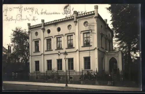 Foto-AK Freiberg /Sachsen, Verbindungshaus der Burschenschaft Glückauf