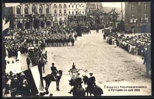 AK Potsdam, Einzug des Kronprinzenpaares am 20.06.1905