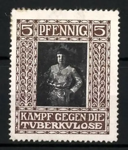 Reklamemarke Kampf gegen die Tuberkulose, Fotoporträt einer Person