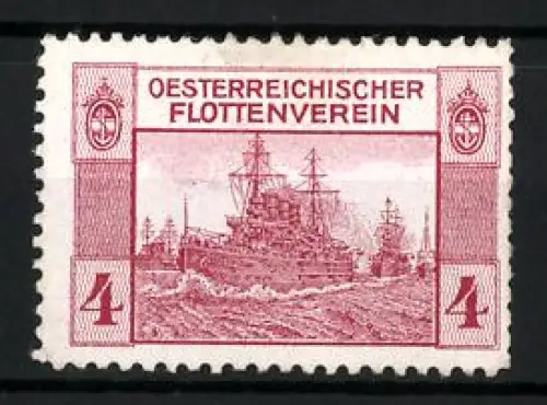 Reklamemarke Österreich, Oesterreichischer Flottenverein, K.u.k. Kriegsschiff