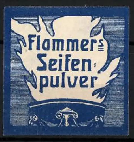 Reklamemarke Flammers Seifenpulver, Feuerkelch