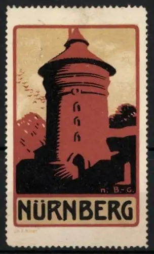 Reklamemarke Nürnberg, Turm, Wehrturm