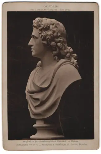 Fotografie F. & O. Brockmann`s Nachfolger, Dresden, Goethe-Büste von Alexander Trippel