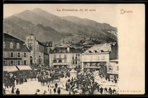 AK Laruns, La Procession du 15 aout