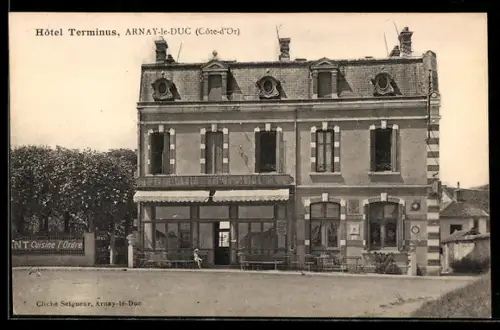 AK Arnay-le-Duc, Hotel Terminus, Totalansicht
