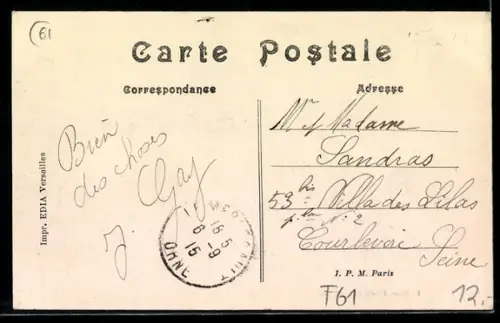 AK Merlerault, Rue de Sées, Strassenpartie