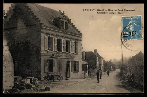 AK Ambleny /Aisne, Rue du Pont Cherminet, Etablissements Economiques de Reims