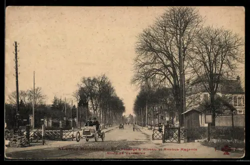 AK St-Cloud-Montretout, Passage à niveau et Avenue Magenta, Route de Versailles