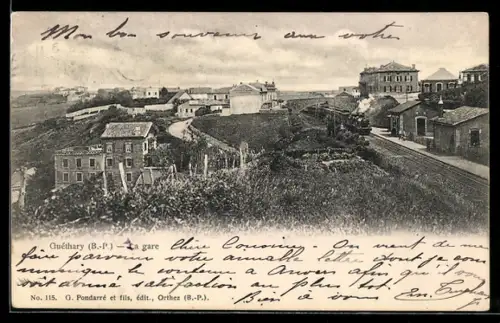 AK Guéthary /B.-P., La gare, Panorama