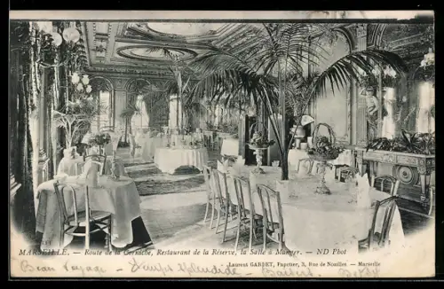 AK Marseille, Restaurant de la Réserve, la Salle à Manger, Route de la Corniche