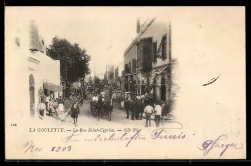 AK La Goulette, La Rue Saint-Cyprien