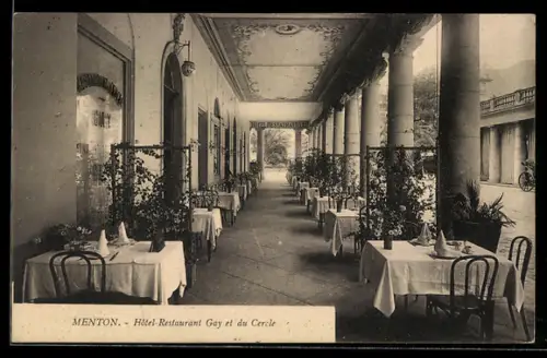 AK Menton, Hôtel-Restaurant Gay et du Cercle avec terrasse élégante