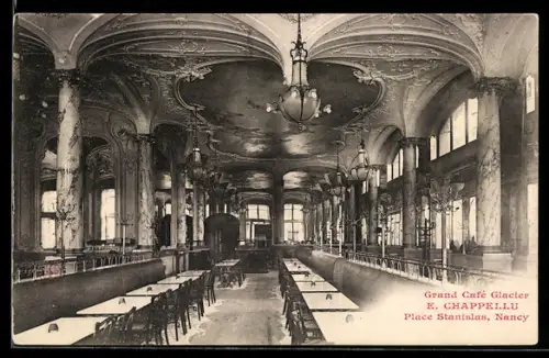 AK Nancy, Grand Café Glacier E. Chappellu, Place Stanislas, Interieur