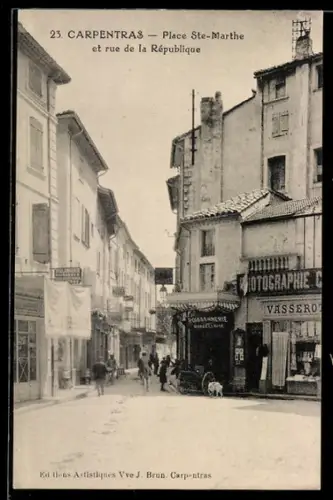 AK Carpentras, Place Ste-Marthe et rue de la République