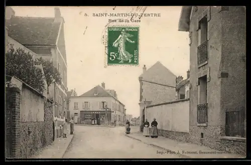 AK Saint-Martin-du-Tertre, Rue de la Gare