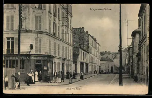 AK Ivry-sur-Seine, Rue de Chateau, Strassenpartie
