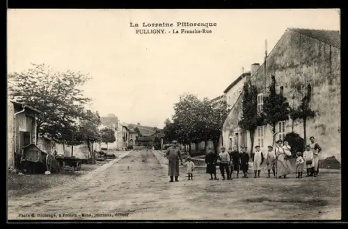 AK Pulligny, La Franche-Rue, Strassenpartie
