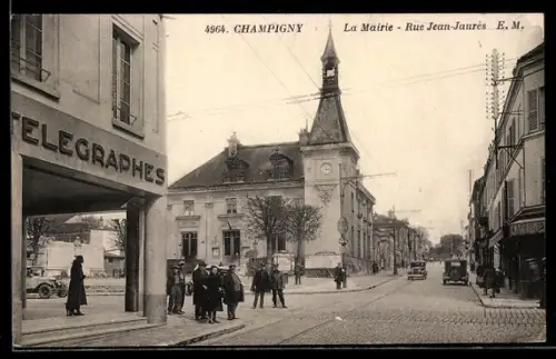 AK Champigny, La Mairie, Rue Jean-Jaurès