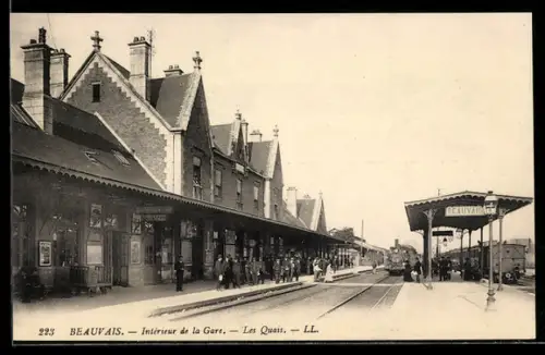 AK Beauvais, Intérieur de la Gare, Bahnhof