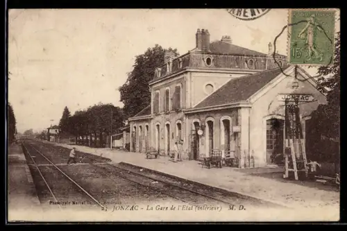 AK Jonzac, La Gare de l`Etat intérieur, Bahnhof