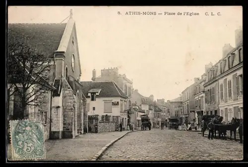 AK Athis-Mons, Place de l`Eglise