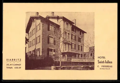 AK Biarritz, Hotel Saint-Julien, Directeur C. Fourneau
