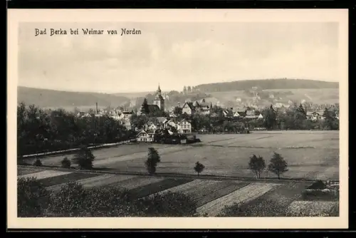 AK Bad Berka, Ortschaft von Norden gesehen