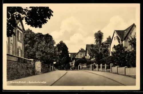 AK Worbis /Eichsf., Bahnhofstrasse mit Villen