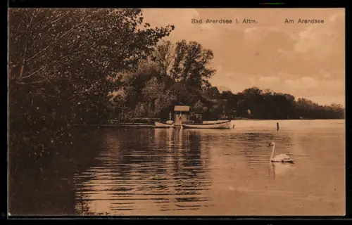 AK Bad Arendsee i. Altm., Partie am Arendsee, Ruderboote