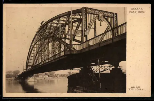 AK Schönebeck /Elbe, Blick auf die Elbbrücke
