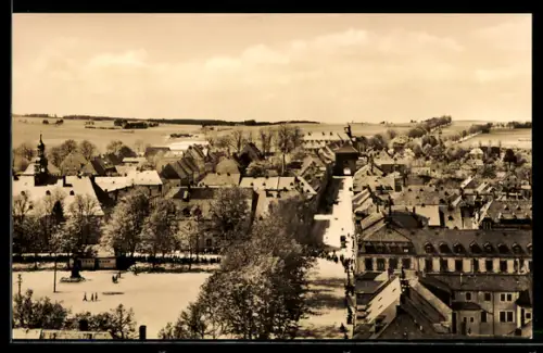 AK Marienberg, Blick vom Kirchturm auf den Ort