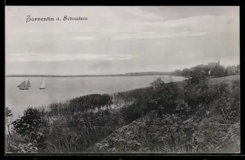 AK Zarrentin a. Schaalsee, Blick auf den See mit Segelbooten