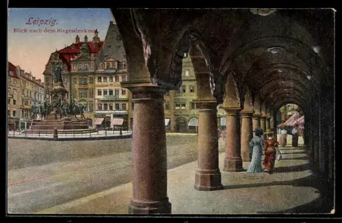 AK Leipzig, Blick nach dem Siegesdenkmal