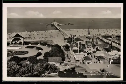 AK Heringsdorf, Seebrücke mit Kurpark