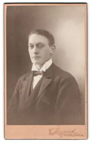 Fotografie C. Järnmark, Herrljunga, Porträt eines jungen Mannes