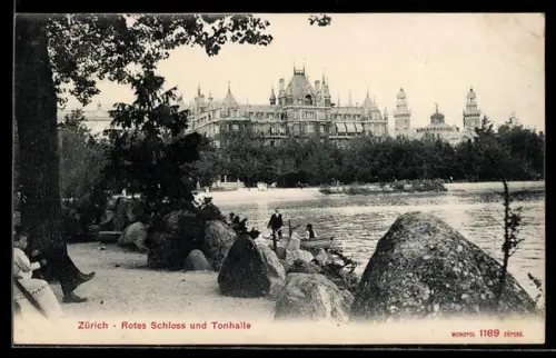 AK Zürich, Rotes Schloss und Tonhalle