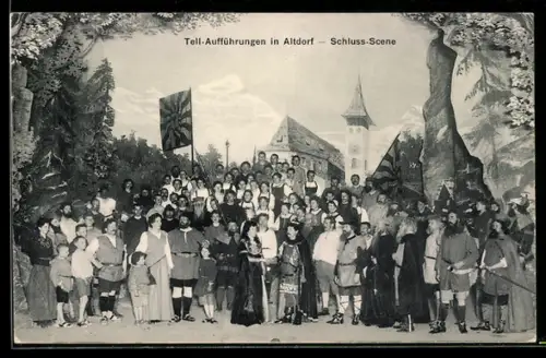 AK Altdorf, Tell-Aufführungen, Schluss-Scene mit allen Schauspielern