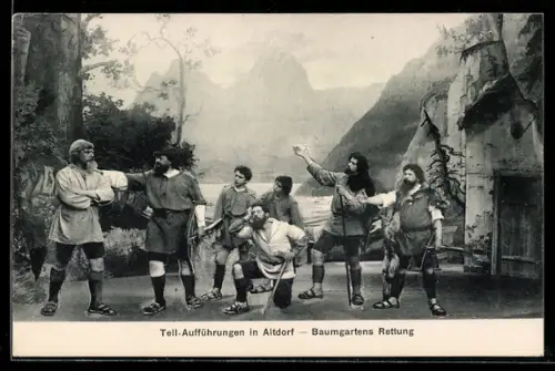 AK Altdorf, Tell-Aufführung mit Baumgarten`s Rettung