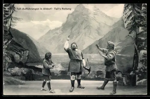 AK Altdorf, Tell-Aufführung, Tells Rettung