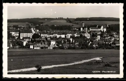AK Porrentruy, Teilansicht mit Kirche