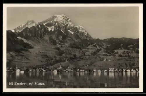 AK Hergiswil, Teilansicht mit Pilatus
