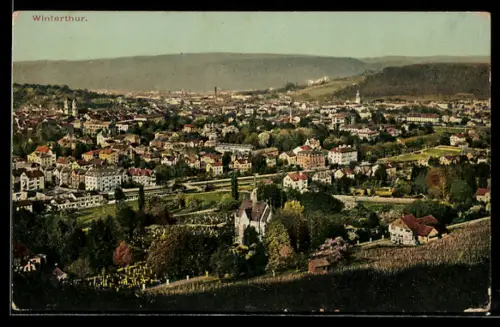 AK Winterthur, Teilansicht mit Kirche