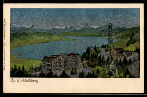 Luna-AK Zürich-Uetliberg, Ortsansicht